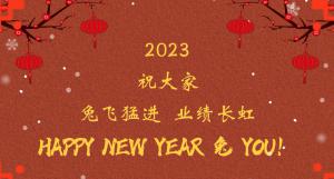 時間流逝的腳步，擋不住我們對過去的回望， 遠方未知的艱苦，奪不走我們對前程的向往。 2023，祝大家兔飛猛進  業(yè)績長虹！
